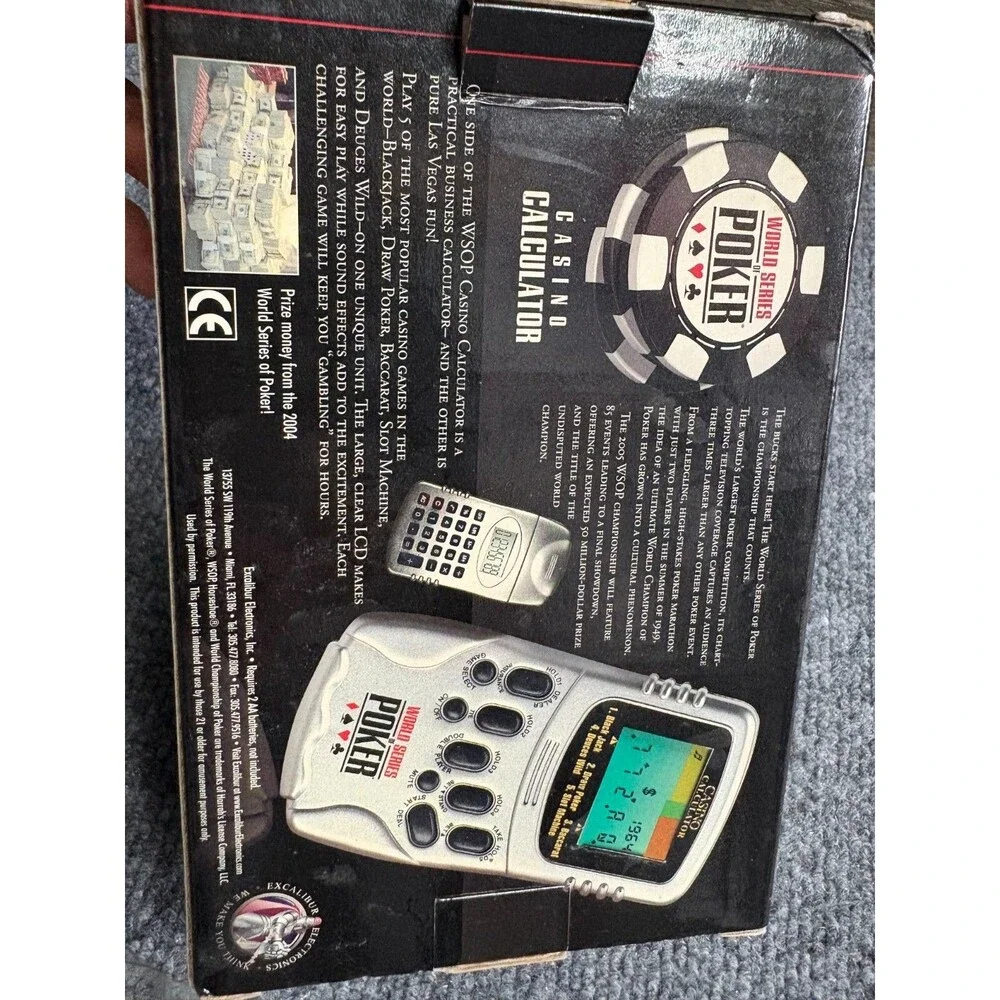 World Series of Poker Casino Calculator Electronic 5-in-1 Casino Game
